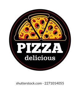 Pizza Vector Image Logo Minimalist, Pizza Shop Logo, Unique Interactive Interactive