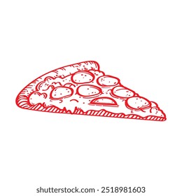 Pizza Vektor Bild, Pizza Slice Clip Art, Italienische Lebensmittel Pizza Illustration, Pepperoni Pizza Cartoon.