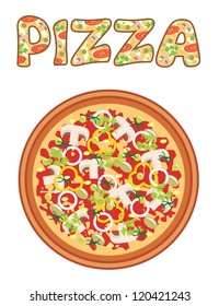 Pizza - vector image and text