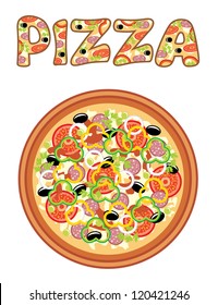 Pizza - vector image and text