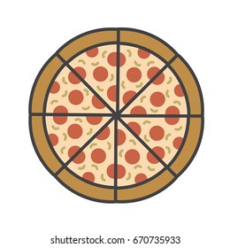 Pizza vector isolate on white background.