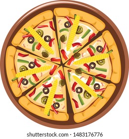 Pizza Vector Italian Street Food Popular