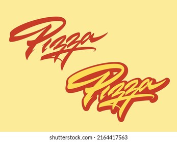 Pizza vector lettering design element