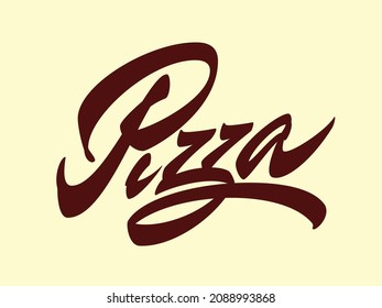 Pizza vector lettering logo design element