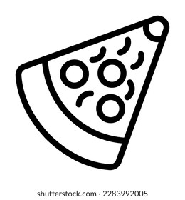 Pizza Vector Line Icon Design