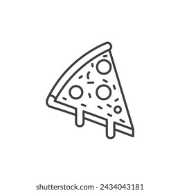 Pizza Vector Line Icon Illustration.