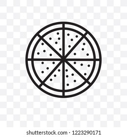Pizza vector linear icon isolated on transparent background, Pizza transparency concept can be used for web and mobile