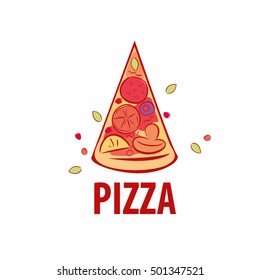 Vector Illustration Piece Pizza On Scapula Stock Vector (Royalty Free ...