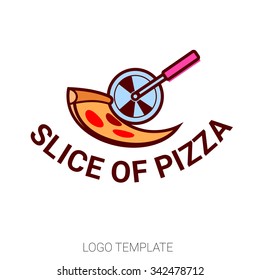 Pizza vector logo. Pizza chief icon. Pizza slice. Cafe pizza, cooking pizza, food and restaurant, pizzeria logo, food festival, Pizza delivery. 