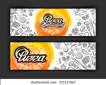 pizza vector logo design template. eatery, diner or restaurant icons