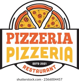 Logotipo vectorial de pizza eps pizzería roja y negra