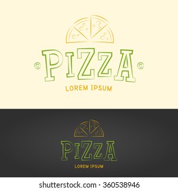 Pizza vector logo template for Pizzeria Restaurant Cafe.