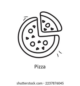 Pizza vector outline Icon Design illustration. Party and Celebrate Symbol on White background EPS 10 File