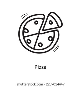 Pizza vector outline Icon Design illustration. Food and Drinks Symbol on White background EPS 10 File