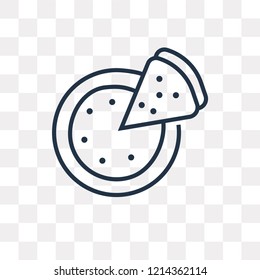 Pizza vector outline icon isolated on transparent background, high quality linear Pizza transparency concept can be used web and mobile