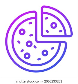 pizza vector outline icon. Modern thin line symbols. Collection of traditional elements.