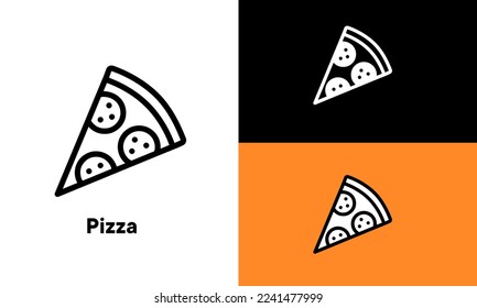 Pizza vector outline style Editable strokes. Pixel perfect.