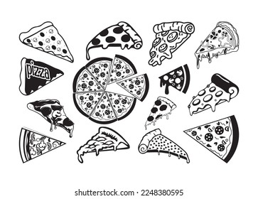 Pizza vector For Print, Pizza Clipart, Pizza vector Illustration