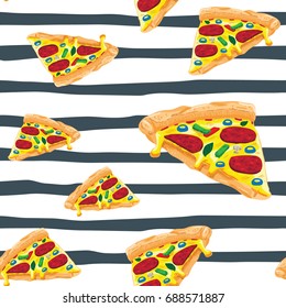 pizza vector seamless pattern, pizza texture, 