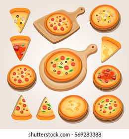 pizza vector set