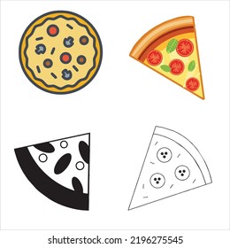 pizza vector set bundle icons food