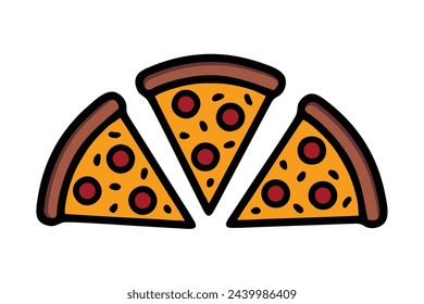 Pizza vector set. Flat style pizza. Pizza Logo