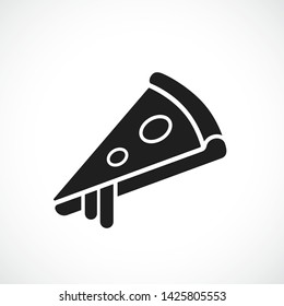 Pizza vector silhouette icon isolated on white background