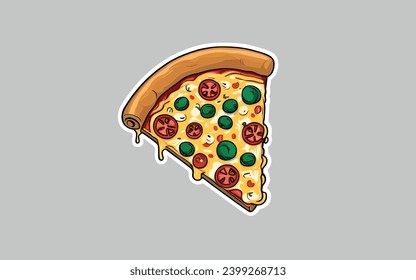 pizza vector sticker elements .