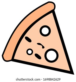 Pizza Vektorillustration Thin Line Icon für mobile App und Web