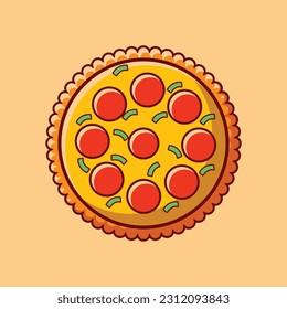Pizza Vector, Whole Cheese Pizza Vector