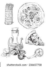 pizza and vegatables