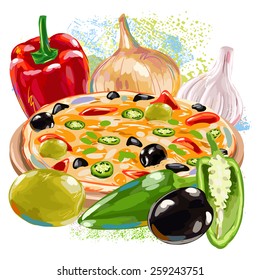 Pizza with Vegetables