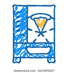pizza vending machine doodle icon sketch vector. pizza vending machine sign. isolated symbol illustration