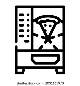 pizza vending machine line icon vector. pizza vending machine sign. isolated contour symbol black illustration