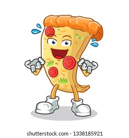pizza very excited mascot vector cartoon illustration