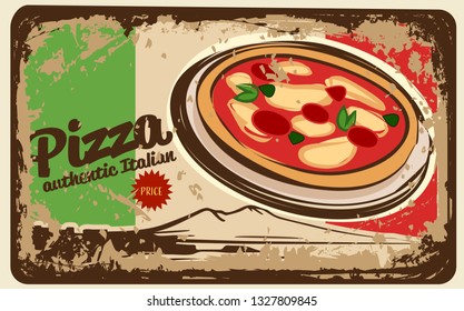 pizza vintage label