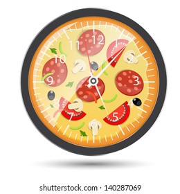  Pizza watch concept vector illustration