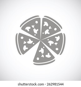 Pizza web black icon on a white background. Vector symbol