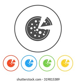 Pizza web icon. Flat design style eps 10
