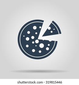 Pizza web icon. Flat design style eps 10