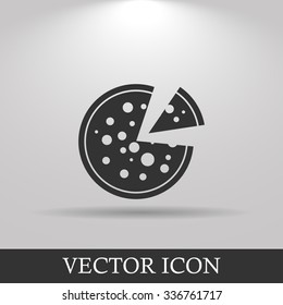 Pizza web icon. Flat design style eps 10