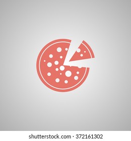 Pizza web icon. Flat design style eps 10