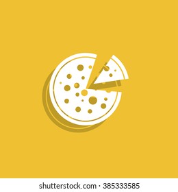 Pizza web icon. Flat design style eps 10