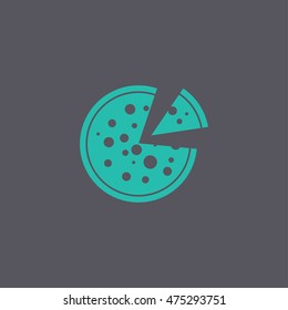 Pizza web icon. Flat design style eps 10