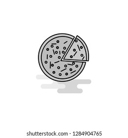 Pizza  Web Icon. Flat Line Filled Gray Icon Vector