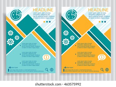Pizza web symbol on vector brochure flyer design layout template. Business modern template