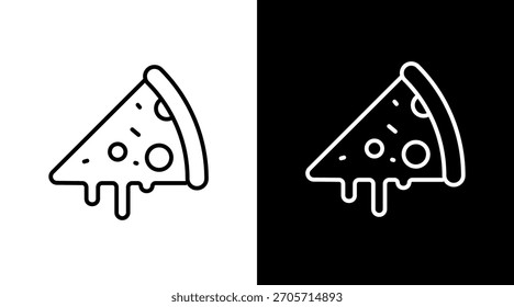 Pizza White Icon Set Design