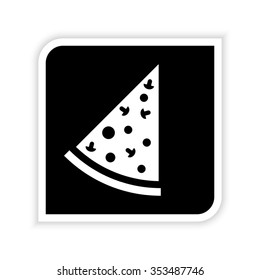 Pizza -  white vector icon