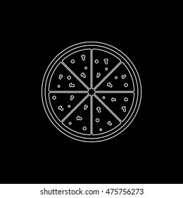 Pizza  - white vector icon