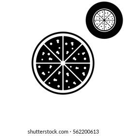 Pizza -  white vector icon